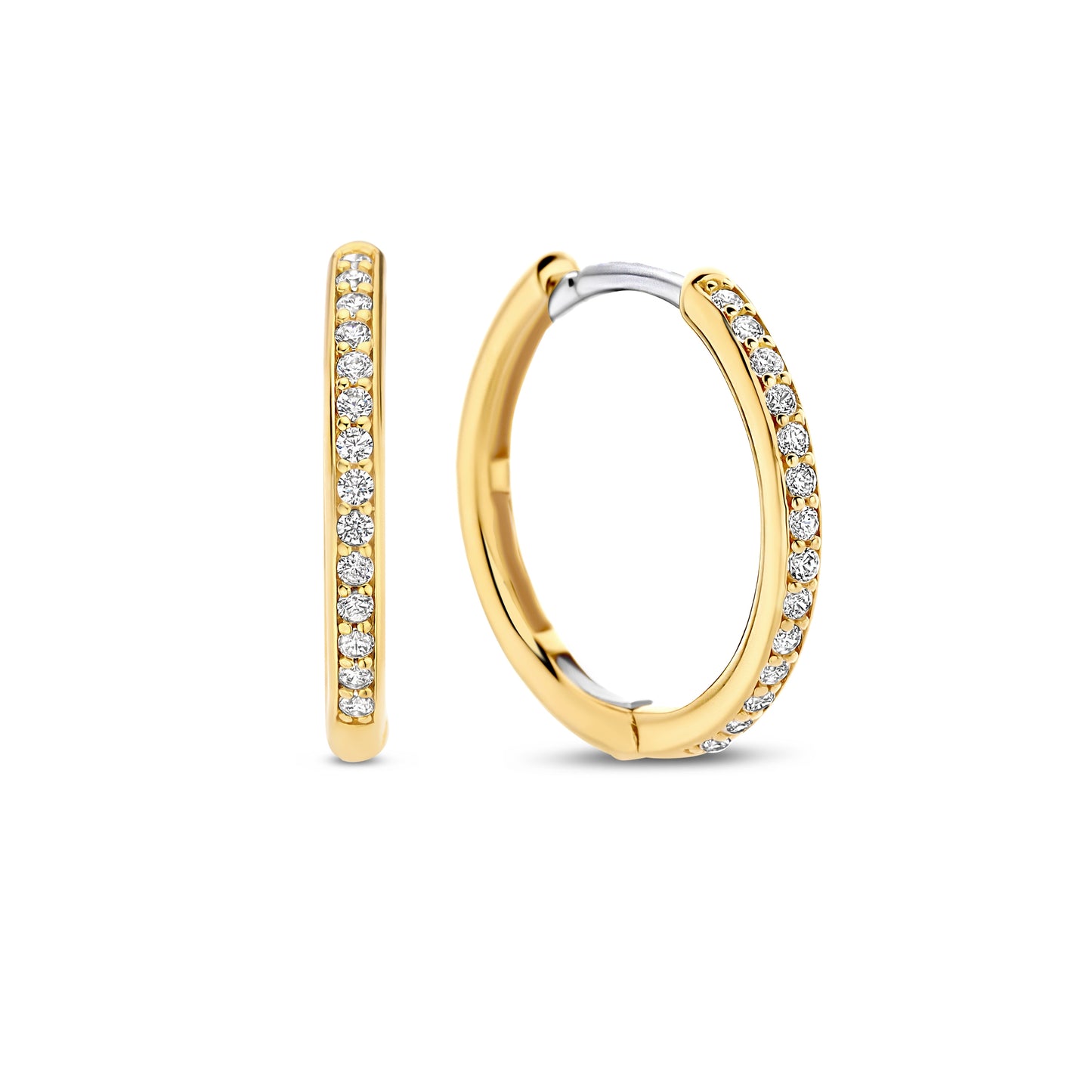 Basic 18MM Golden Sparkle Huggie Earrings - SHOPKURY.COM