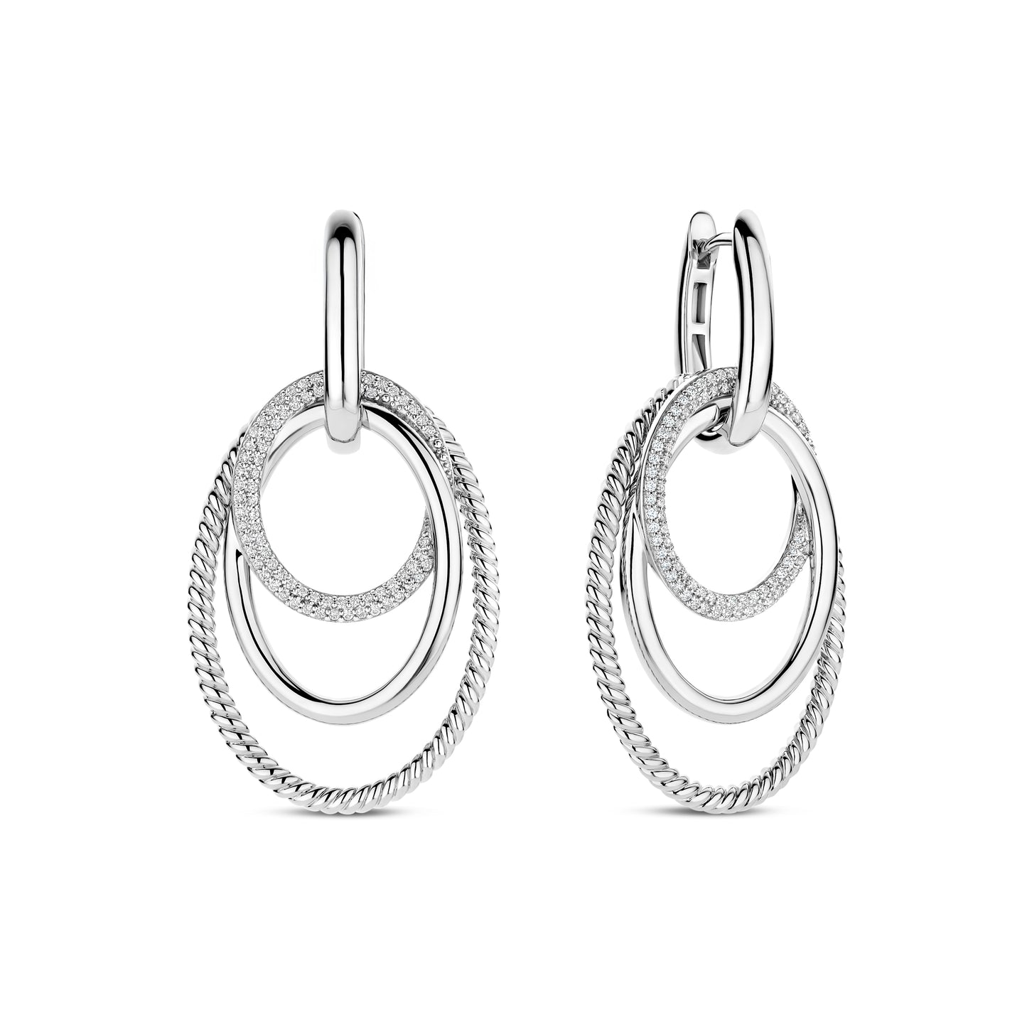 Oval Icon Silver Earrings by TI SENTO