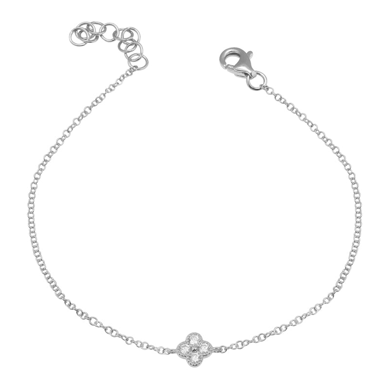 Clover Diamond White Gold Bracelet - SHOPKURY.COM