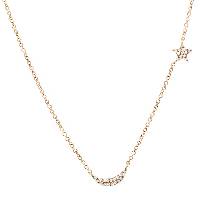 Moon Meets Star Diamond Necklace - SHOPKURY.COM