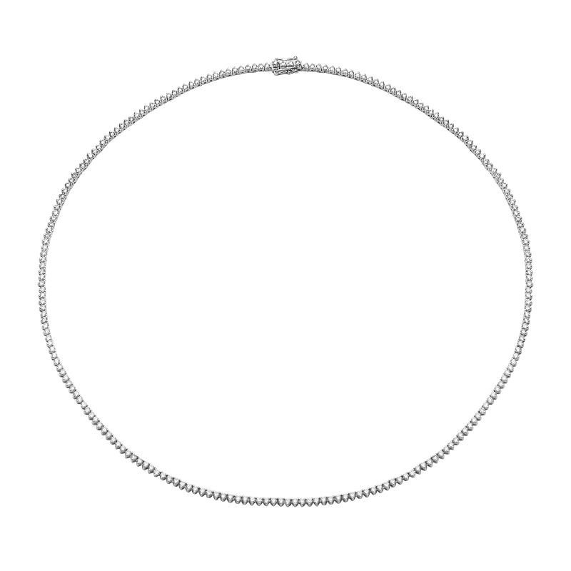 3.43CT Diamond Tennis Necklace in Cupcake Setting - White Gold by KURY COLLECTION