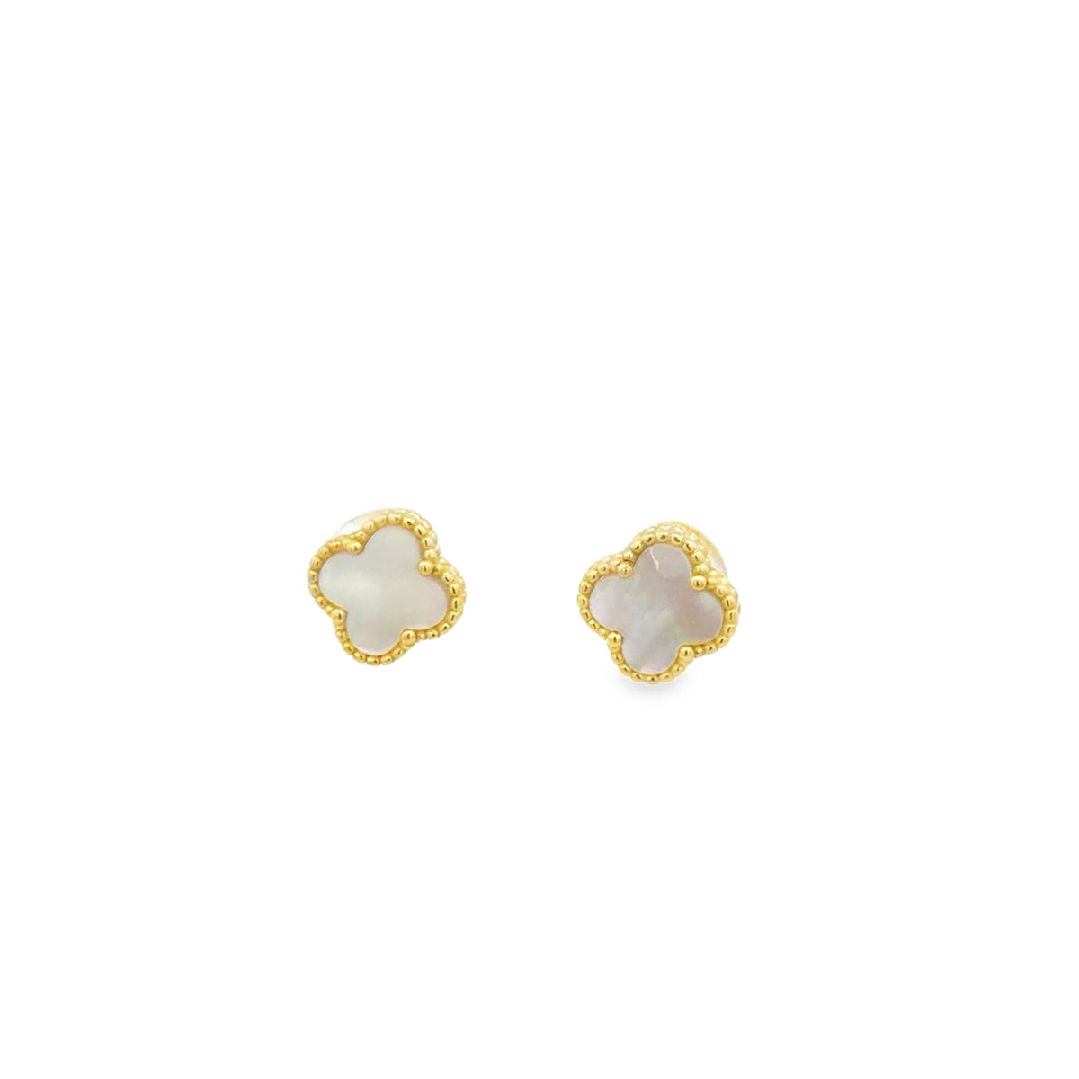 Mother Pearl Clover Kids Earrings by KURY COLLECTION