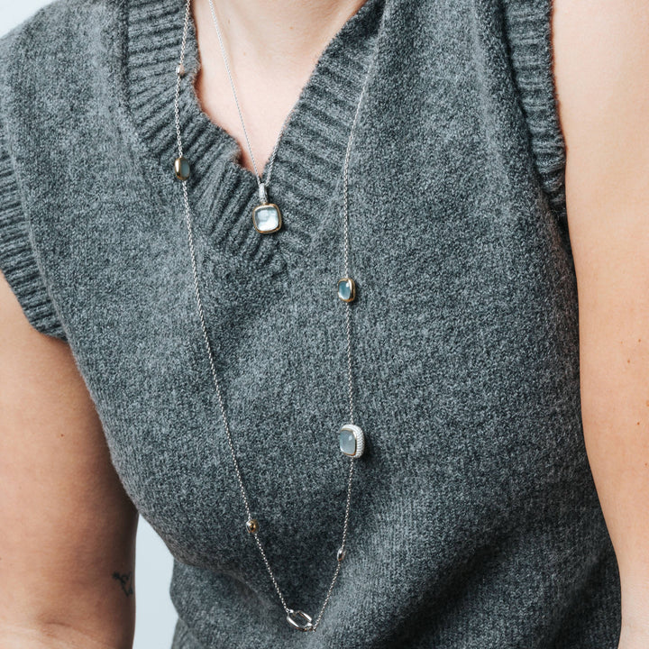 Pave Cushion Long Necklace - SHOPKURY.COM