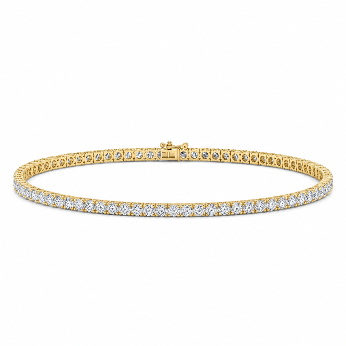 11.0CT Round Lab Diamonds Tennis Necklace in Yellow Gold by LAB DIAMONDS
