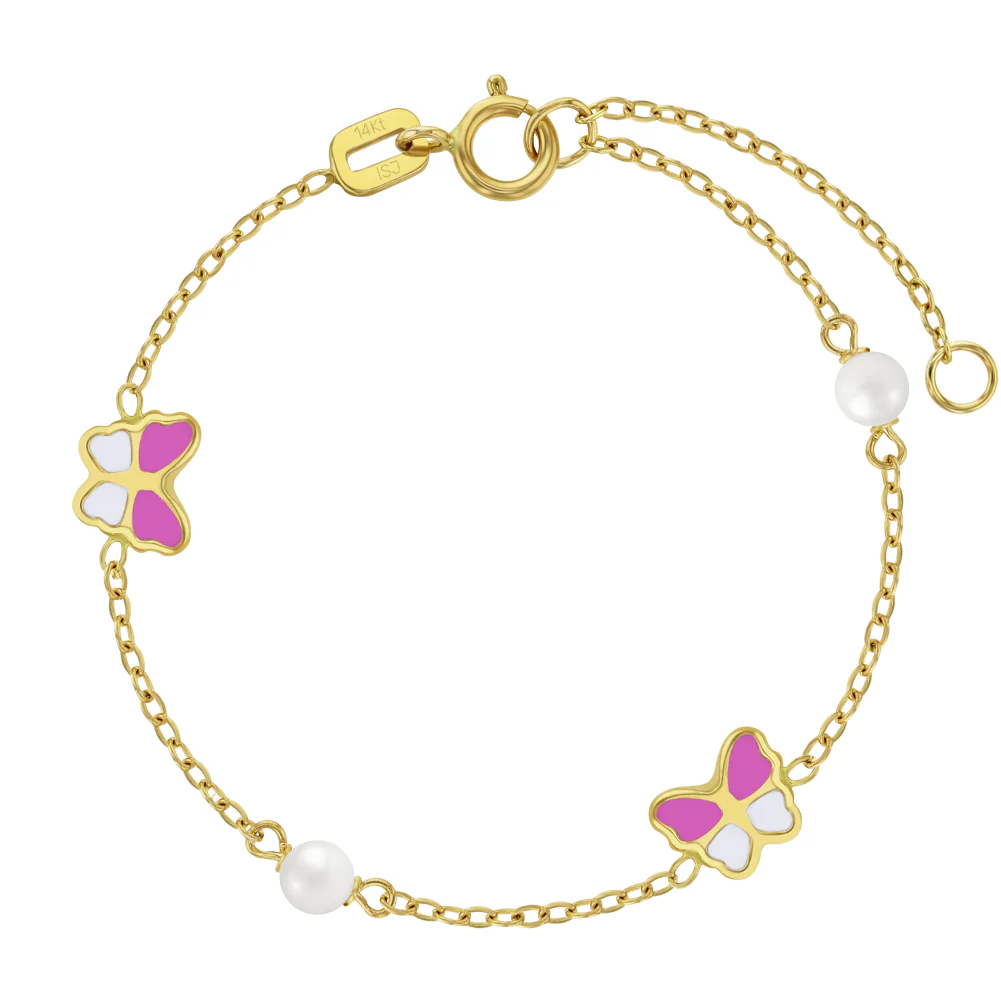 Butterflies and Pearls Kids Bracelet - SHOPKURY.COM