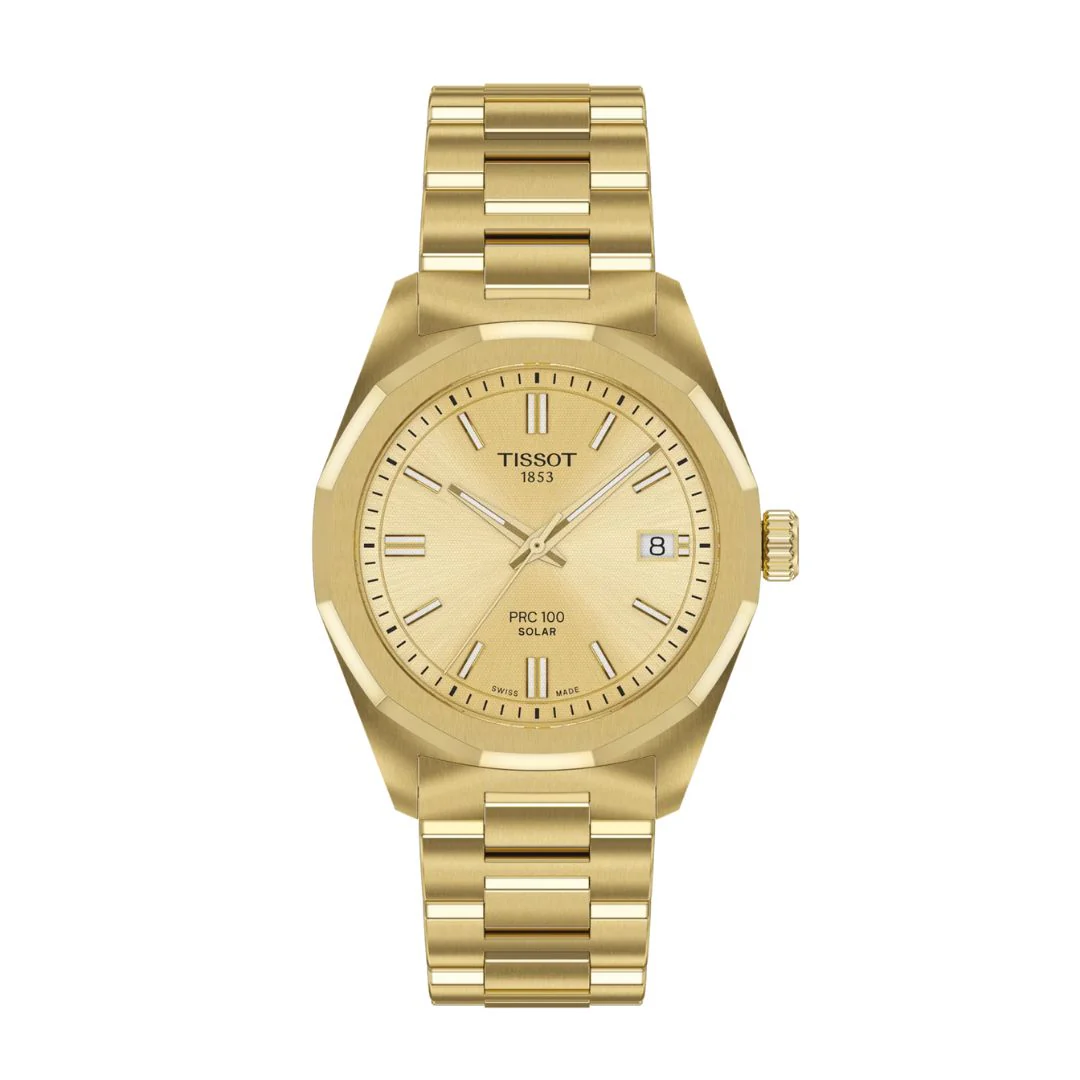 PRC 100 Solar Champagne 34MM Watch by TISSOT