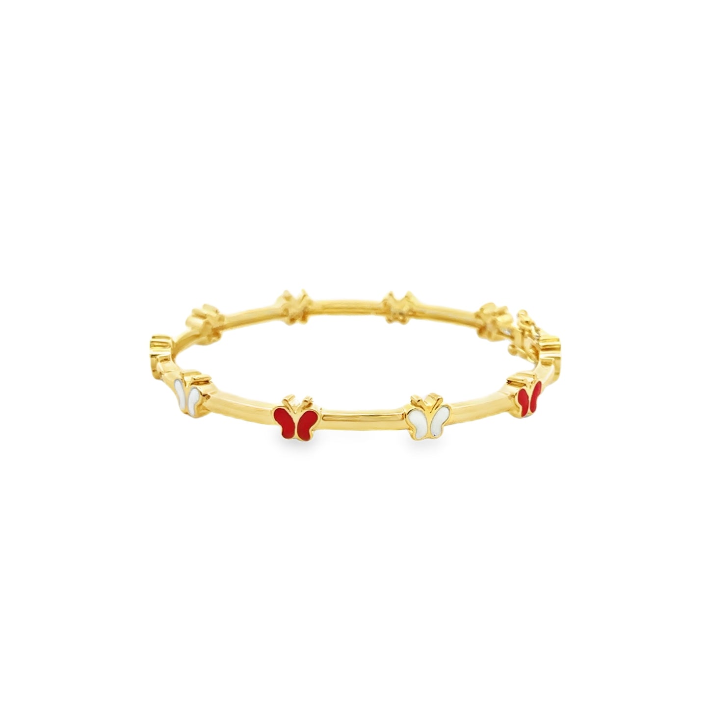 Red and White Butterflies Bangle Kids Bracelet - SHOPKURY.COM