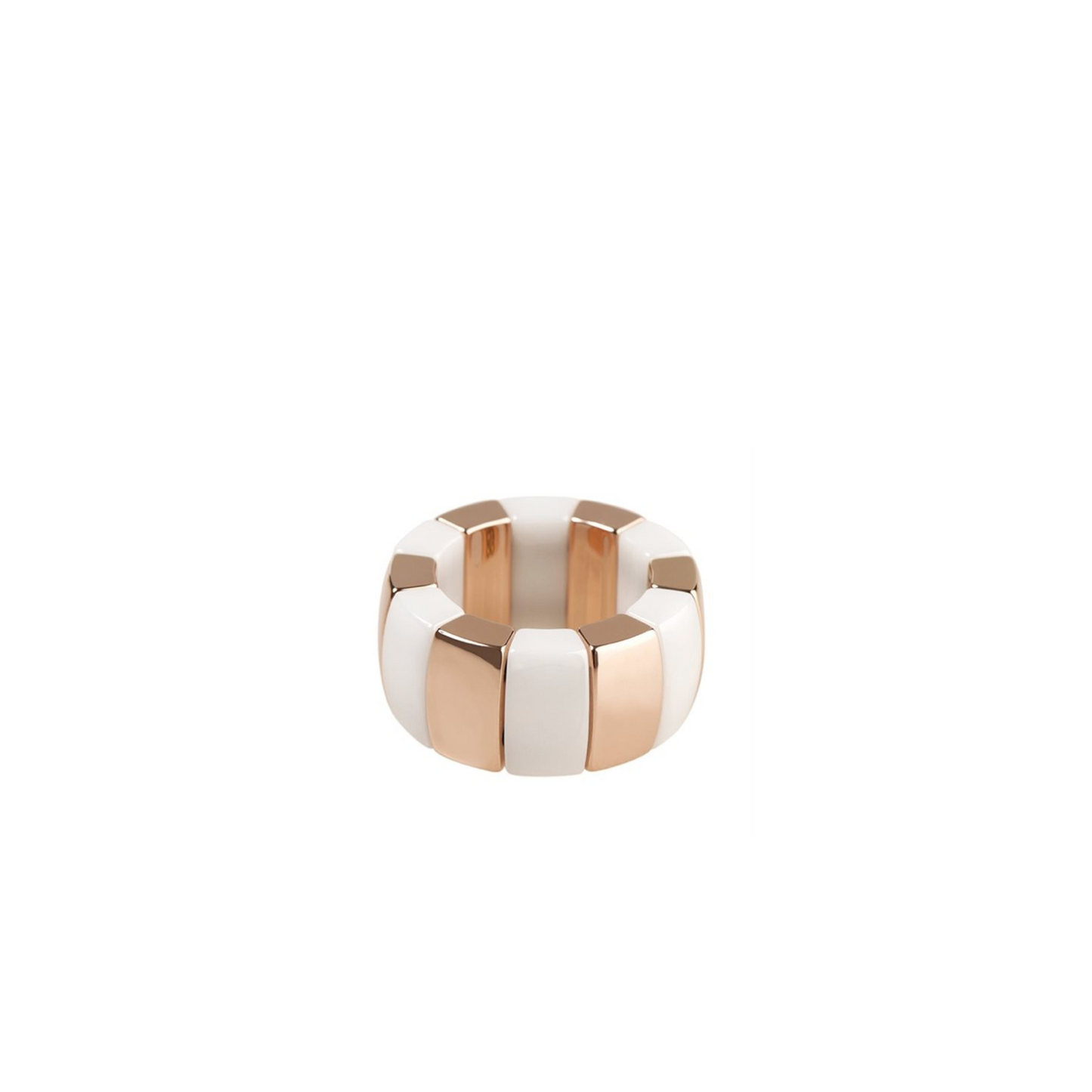 Aura White Ceramic and Rose Gold Ring (Size 6) - SHOPKURY.COM