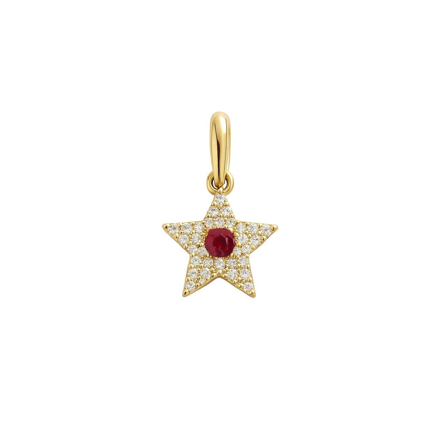 Ruby and Diamonds Star Pendant - SHOPKURY.COM