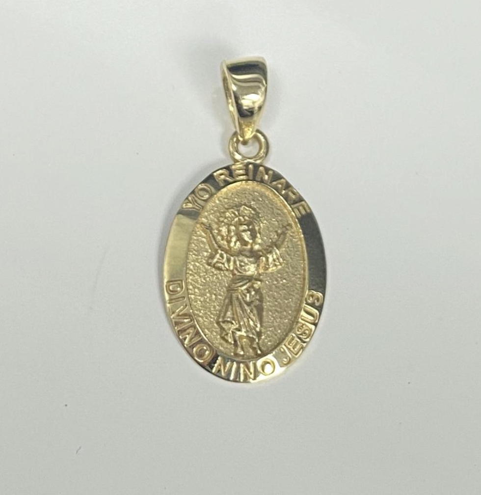 Divino Nino Jesus Oval 15MM Pendant by KURY COLLECTION