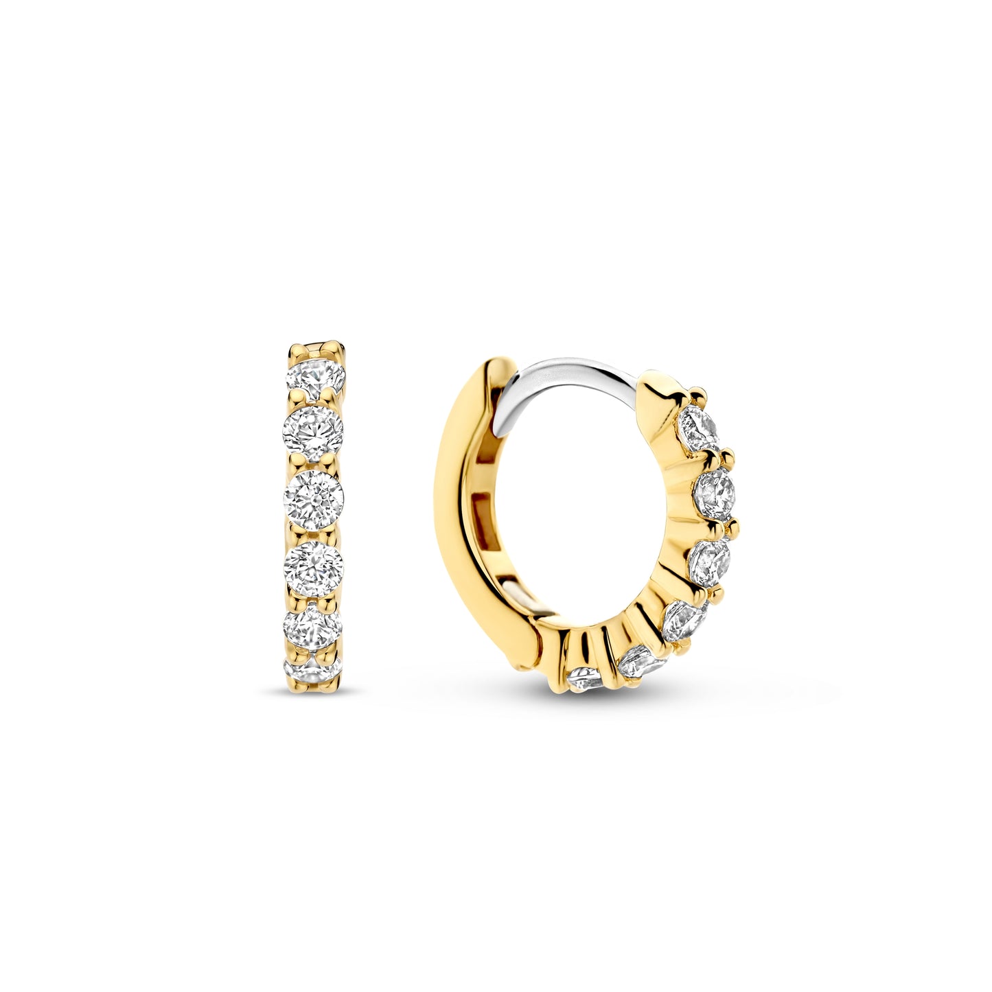 Thick 12MM Golden Sparkle Huggie Earrings - SHOPKURY.COM