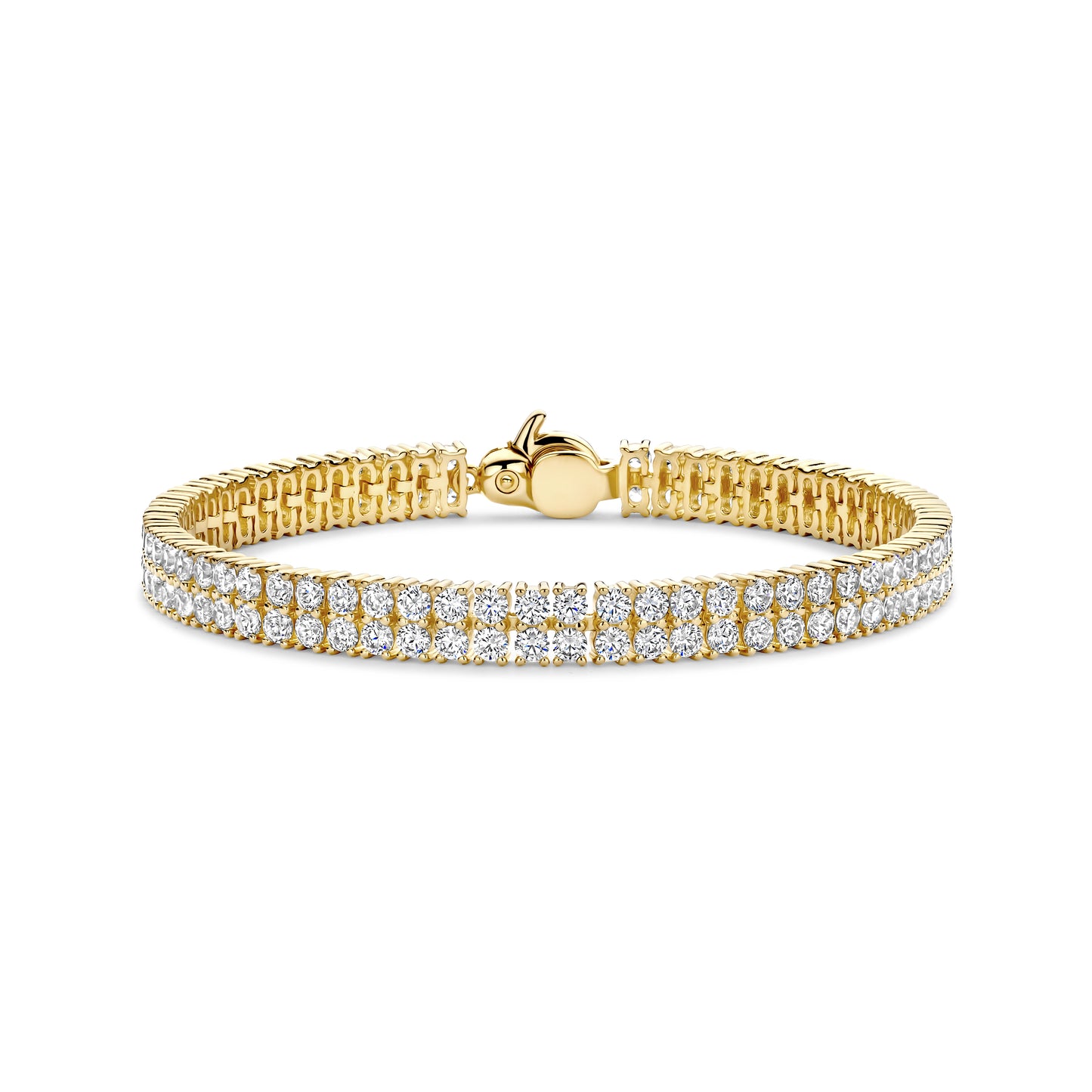 Double Row Zirconia Golden Tennis Bracelet - SHOPKURY.COM