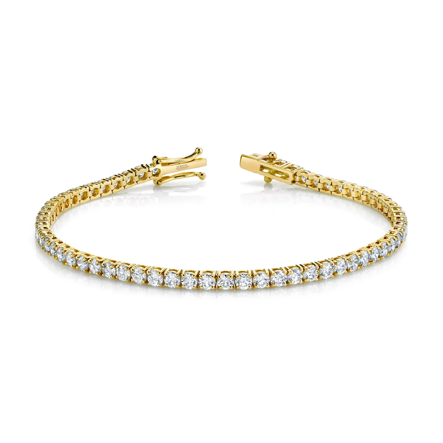 4.01 CT Round Lab Diamonds Tennis Bracelete in Yellow Gold by LAB DIAMONDS