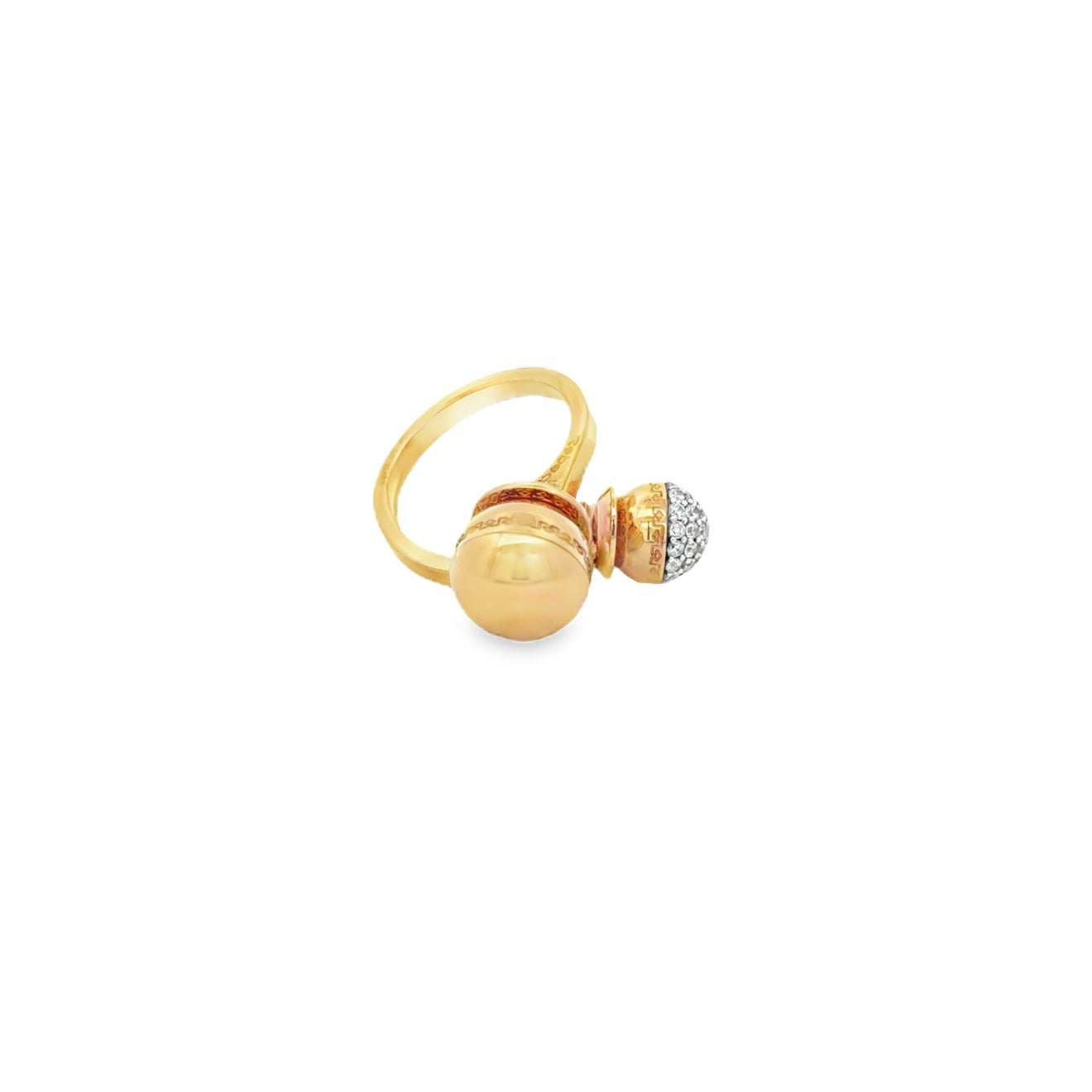 Boulevard Double Ring with Yellow Stone - SHOPKURY.COM