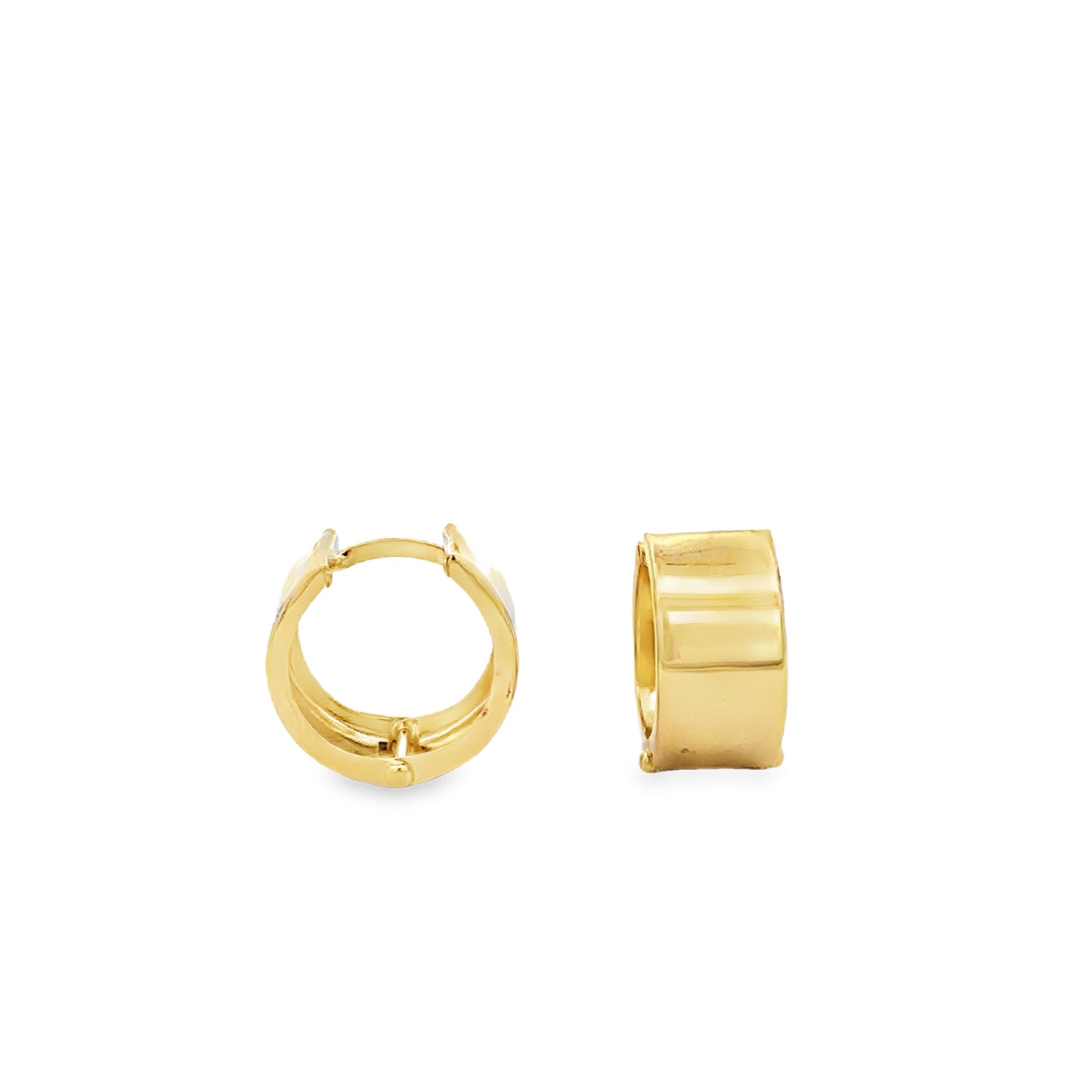 Thick Flat Huggie Earrings, 15MM - SHOPKURY.COM