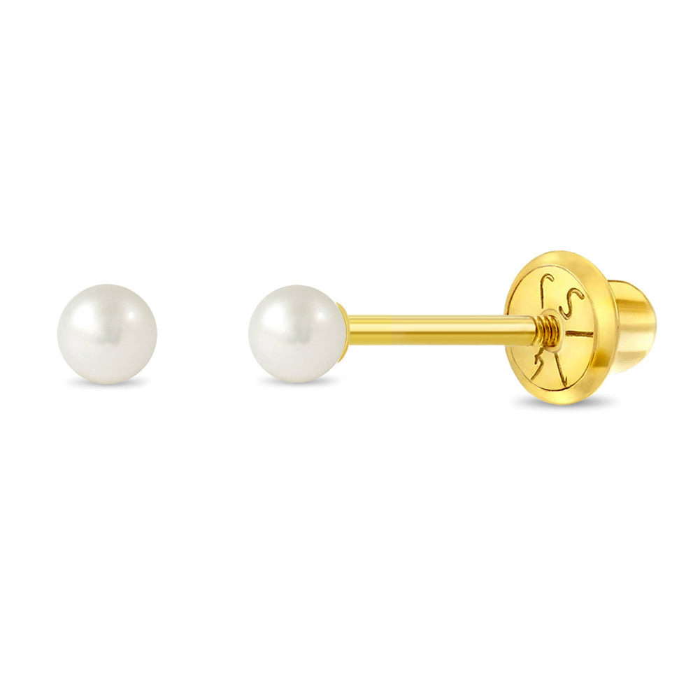 Kids 3MM Cultured PearlStud Earrings - SHOPKURY.COM
