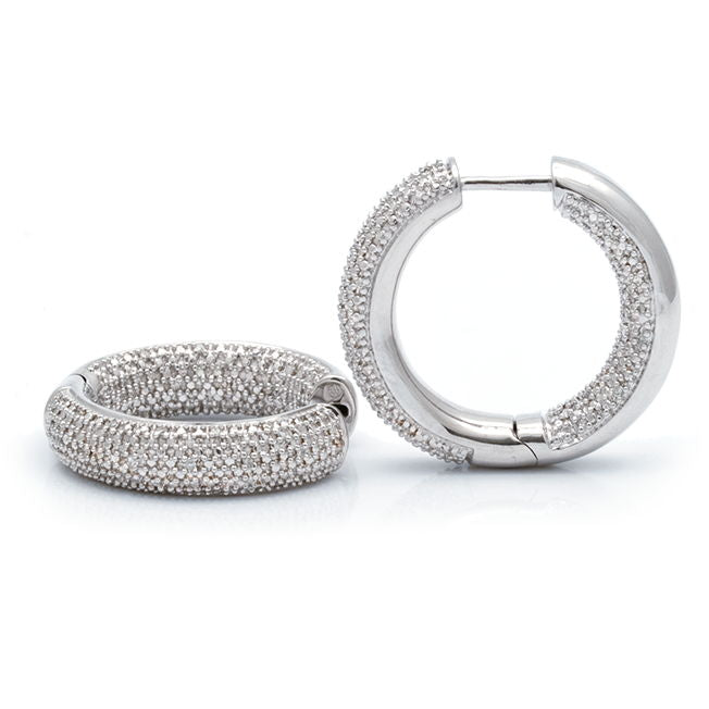 Kury Diamond Huggie Earrings 6x25.5MM by KURY SALE