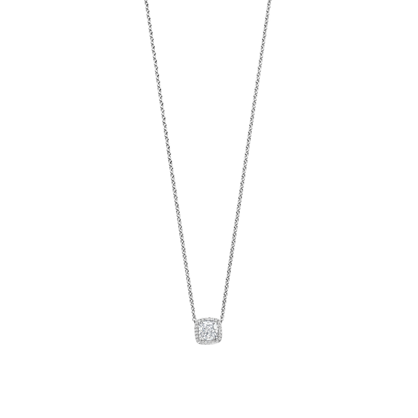 Cushion Halo Clear Necklace - SHOPKURY.COM