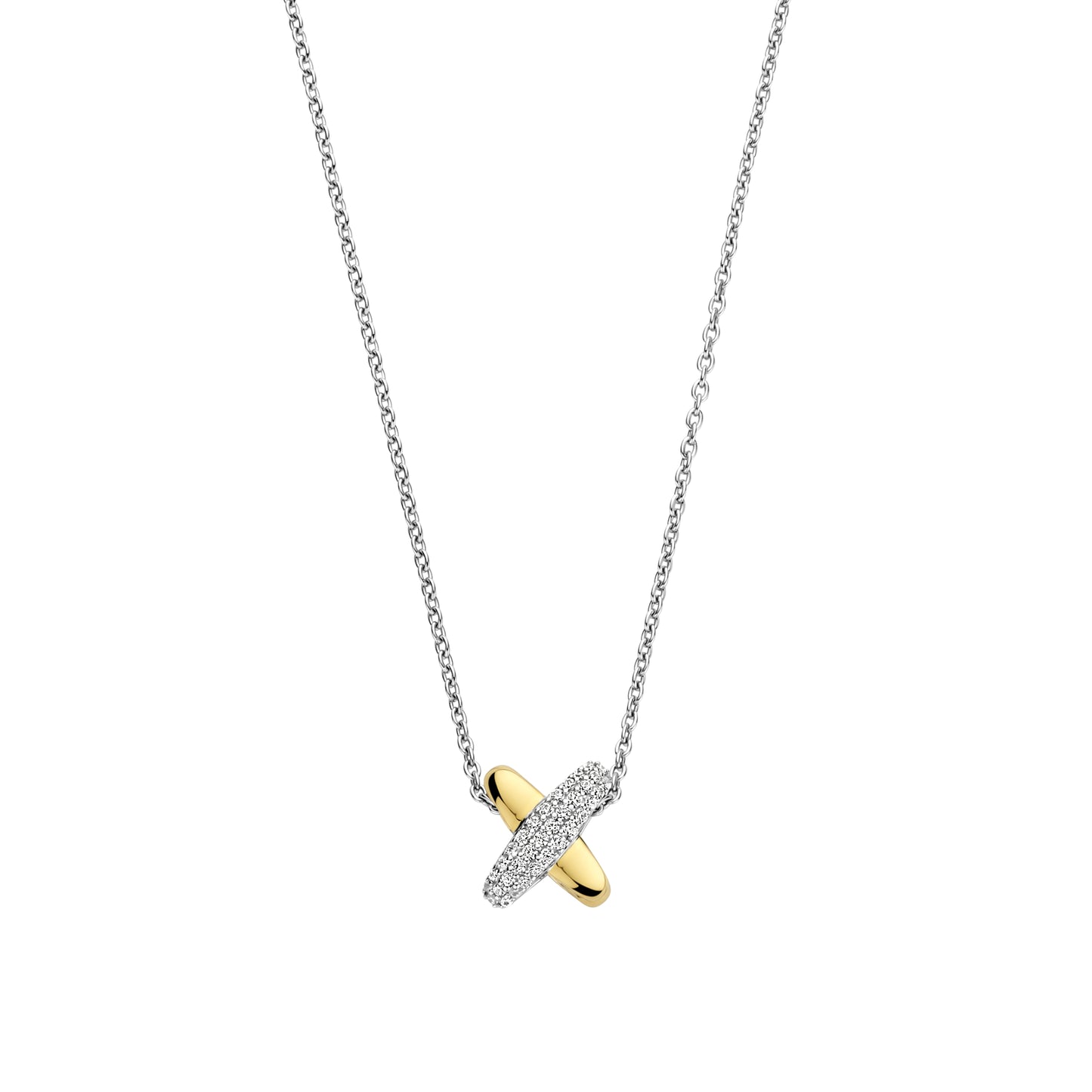 XOXO Two Tone Pave Necklace - SHOPKURY.COM