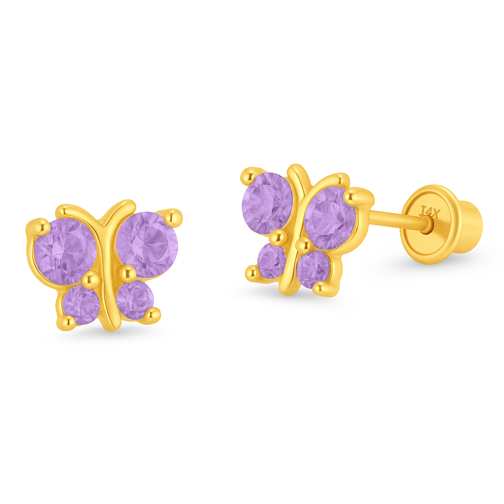 Purple Butterfly Stud Earrings - SHOPKURY.COM