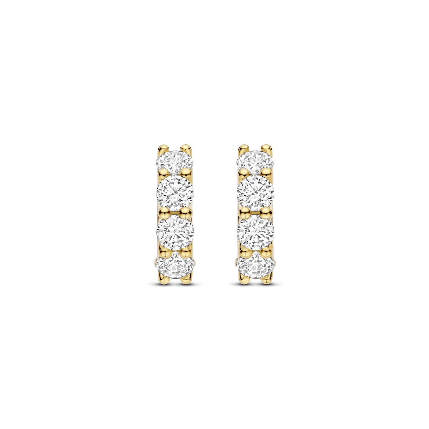 12MM Zirconia Golden Huggie Earrings - SHOPKURY.COM