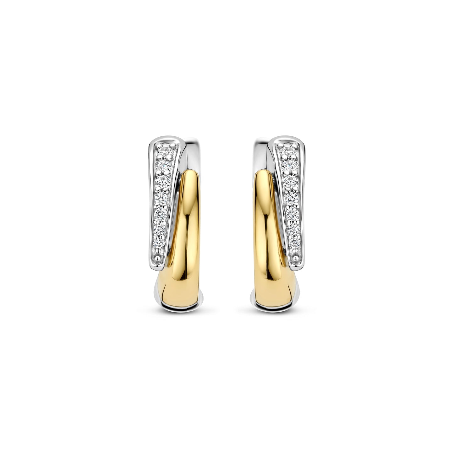 Modern Curve Golden Earrings by TI SENTO