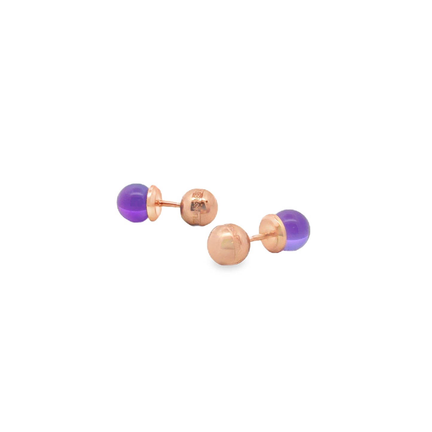 Hollywood Boulevard Rose Gold and Purple Stone Stud Earrings - SHOPKURY.COM