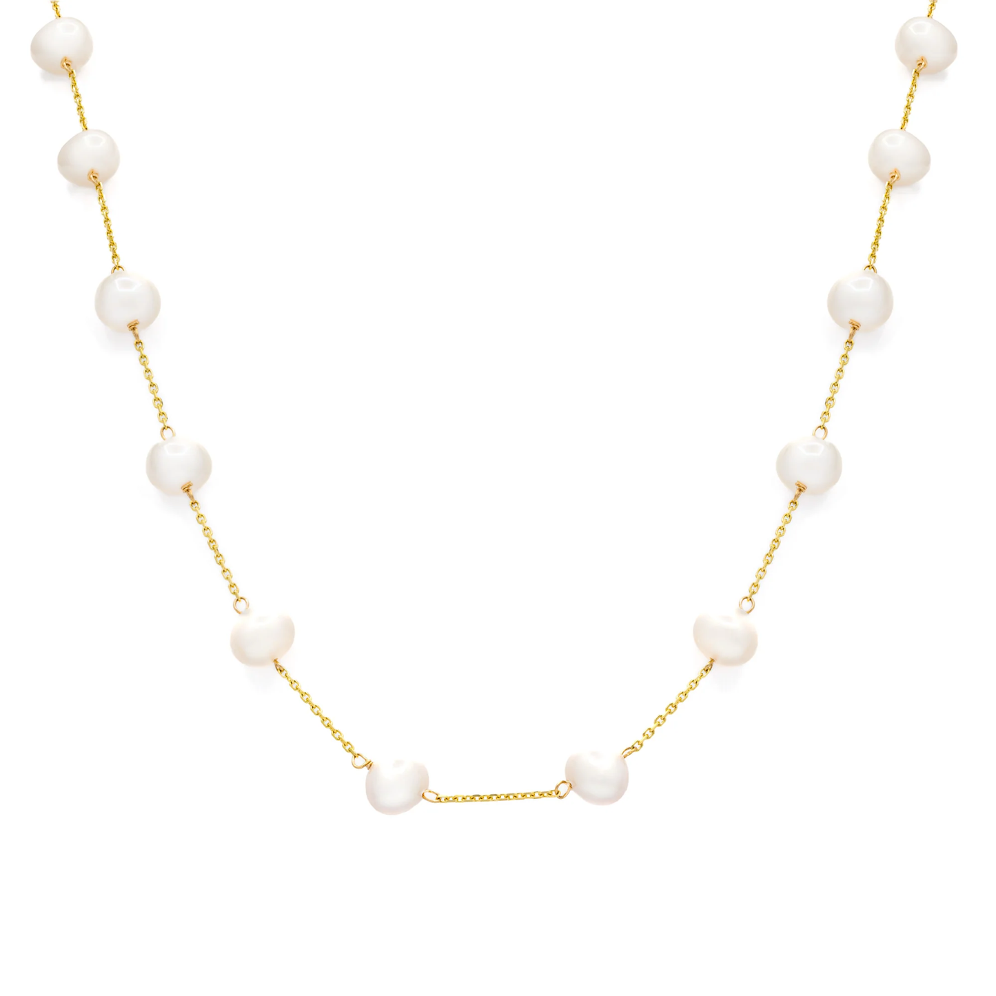 7MM Pearl Stations 18'' Necklace - SHOPKURY.COM