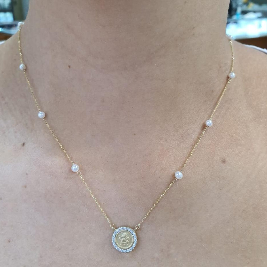 Angelito Pearl Chain Necklace by KURY COLLECTION