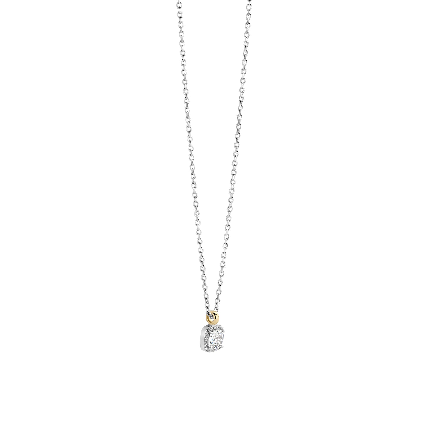 Cushion Halo Two Tone Necklace - SHOPKURY.COM