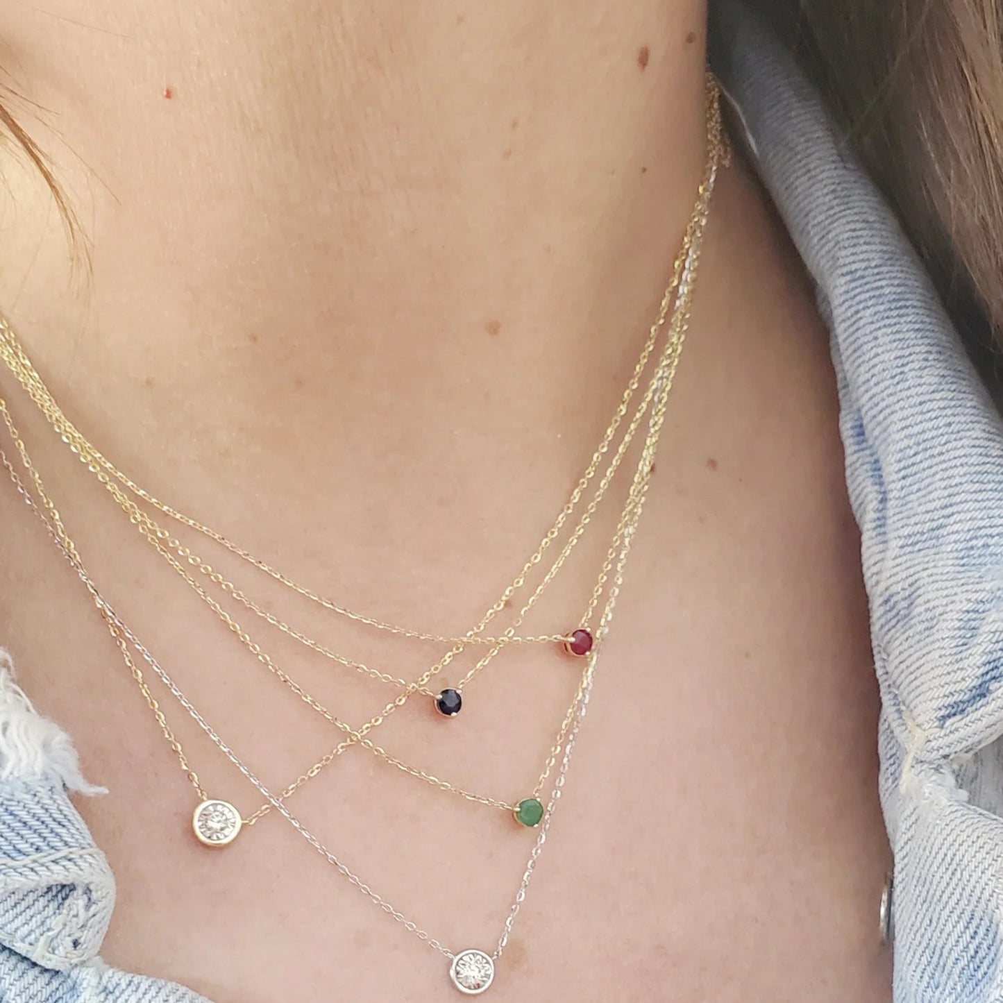 Blue Sapphire Solitaire Prong Set Necklace - SHOPKURY.COM