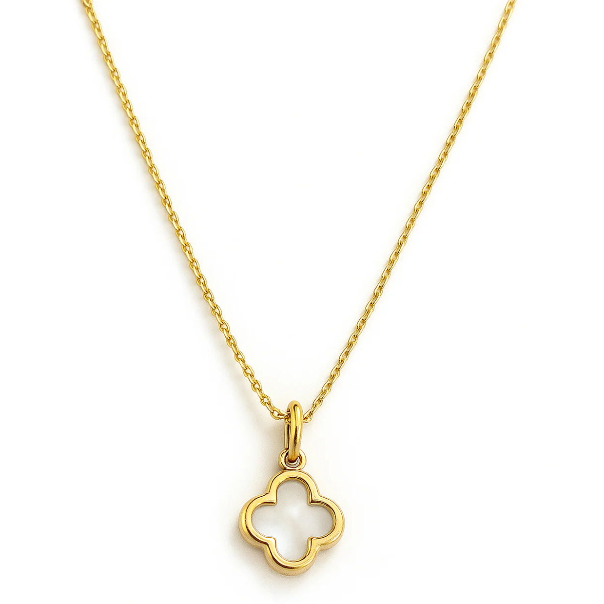 Mother Pearl Clover 6MM Necklace - SHOPKURY.COM