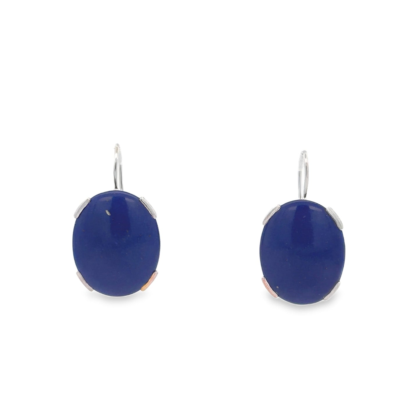 Oval Lapis Lazuli Earrings - SHOPKURY.COM