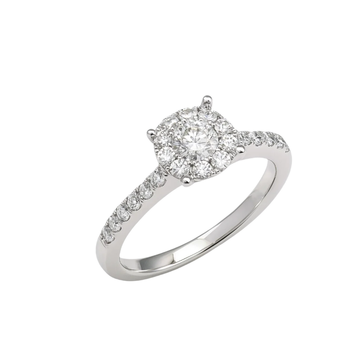 1.50ct Diamond Solitaire Illusion Shank White Gold Ring - SHOPKURY.COM