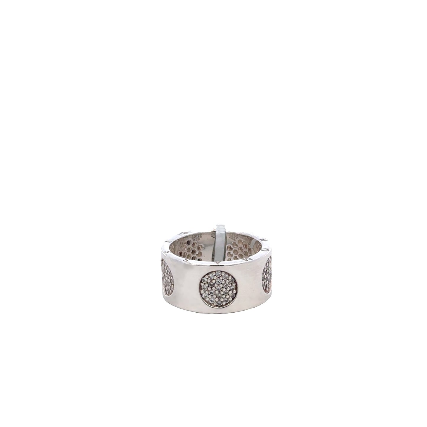 Silver Band Ring with Zirconia Details (Size 54) - SHOPKURY.COM