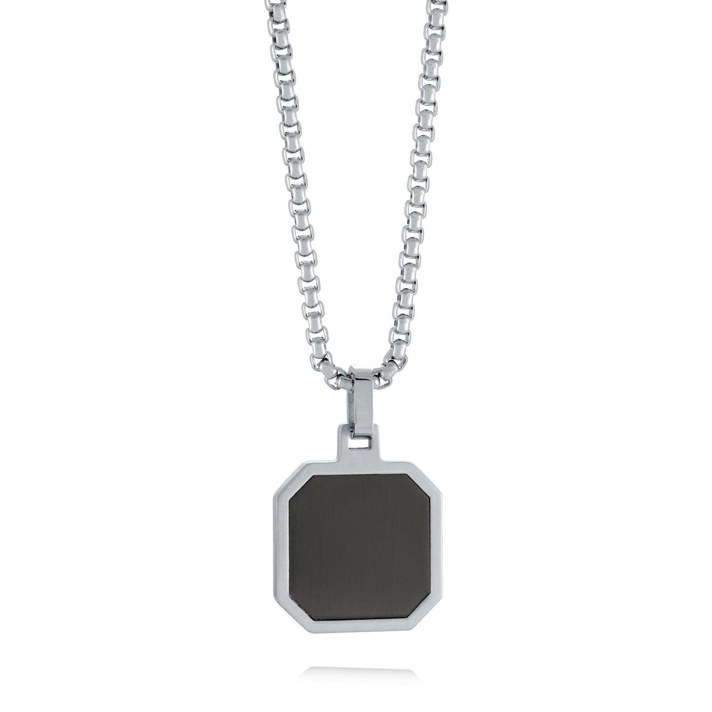 Octagon Black and Steel Necklace - SHOPKURY.COM