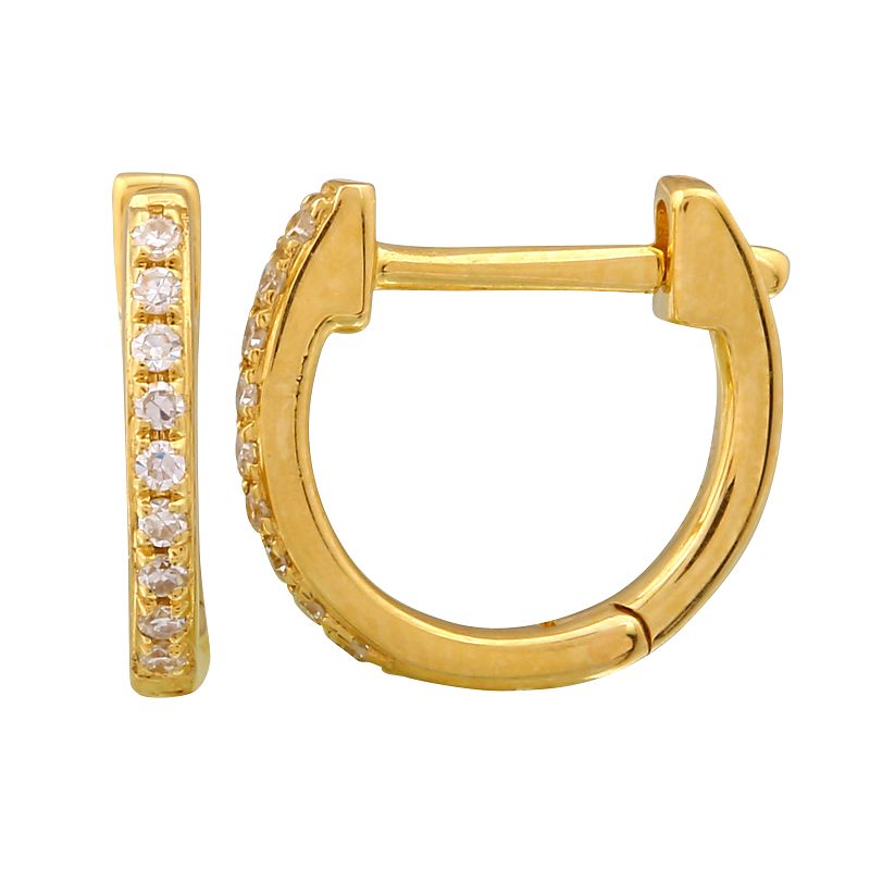Diamond Huggie Earrings 9MM by KURY COLLECTION