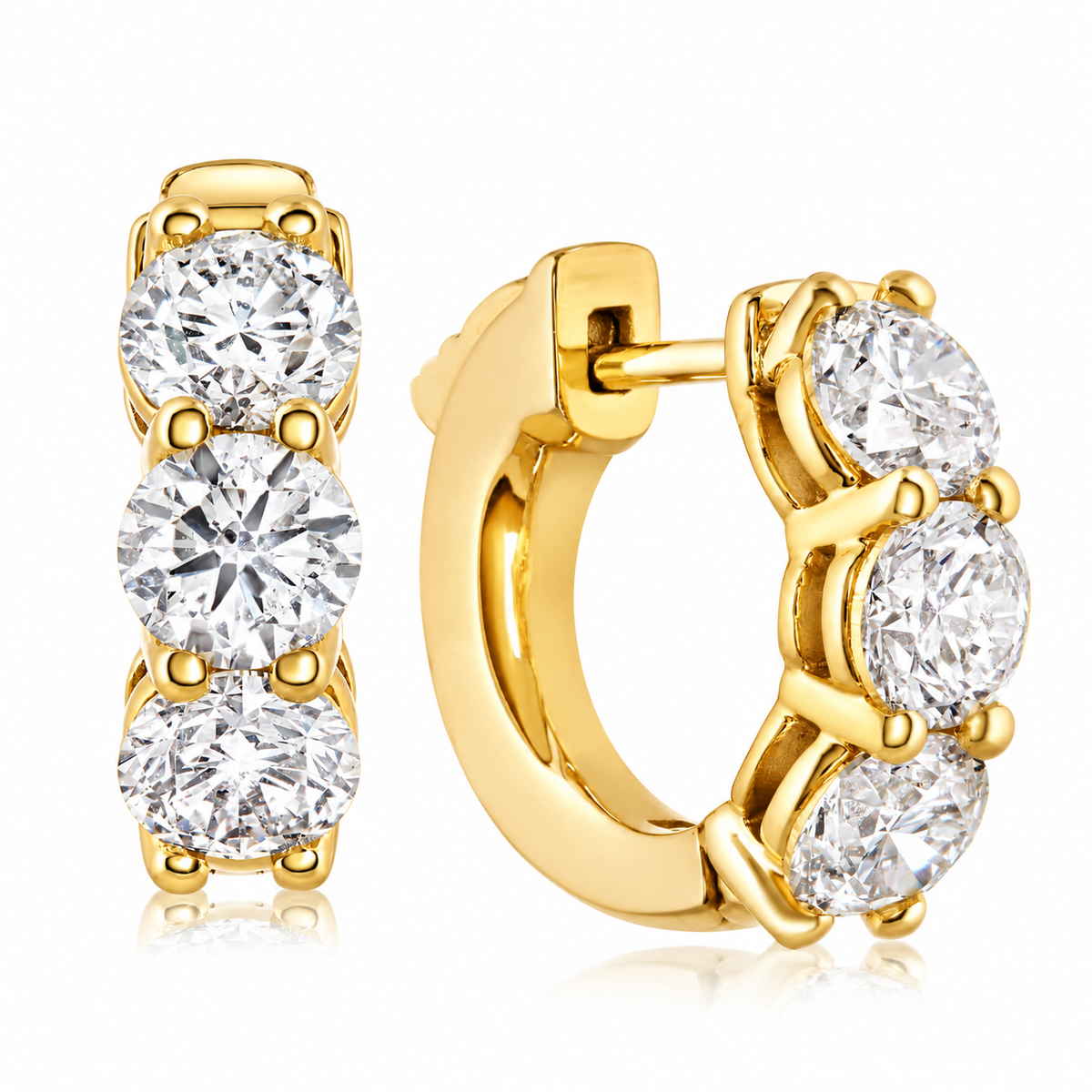 1.50CT Lab Diamonds Huggies in Yellow Gold by LAB DIAMONDS