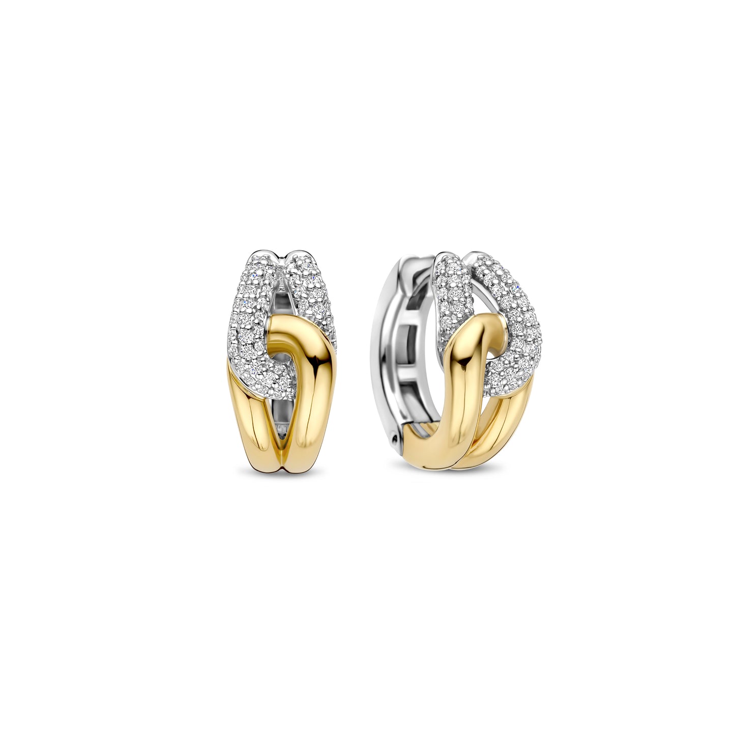 Bonds Two Tone Huggie Earrings - SHOPKURY.COM