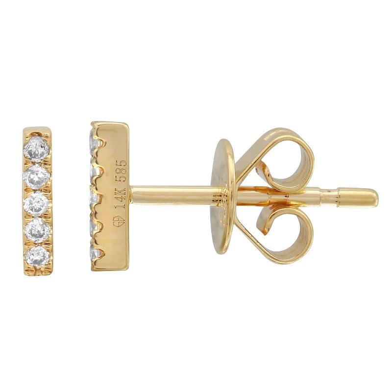 Diamond Bar Stud Earrings - SHOPKURY.COM
