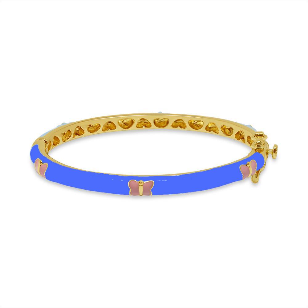 Blue/Pink Butterflies Kids Bangle Bracelet - SHOPKURY.COM