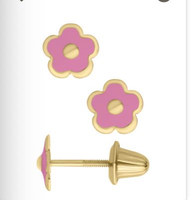 Pink Enamel Flower Kids Earrings - SHOPKURY.COM
