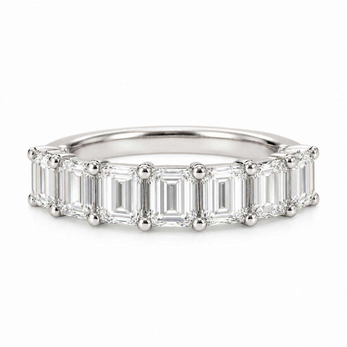 2.10CT Emerald Cut Lab Diamond Half Band by LAB DIAMONDS