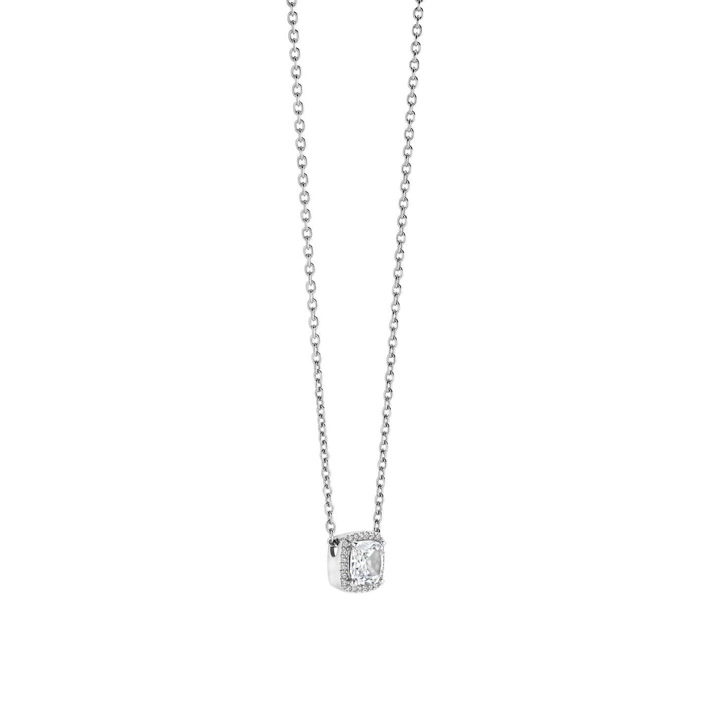 Cushion Halo Clear Necklace - SHOPKURY.COM