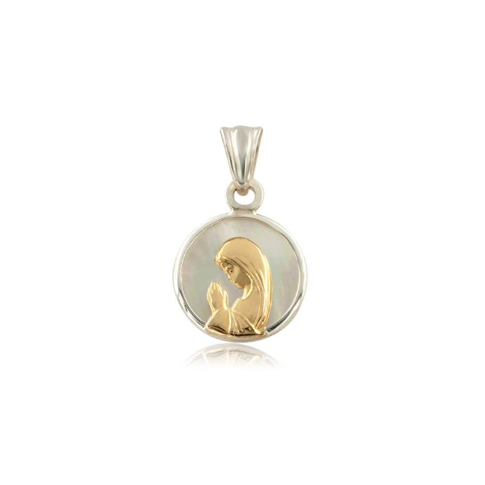Virgen Nina Two Tone Pendant 12mm - SHOPKURY.COM