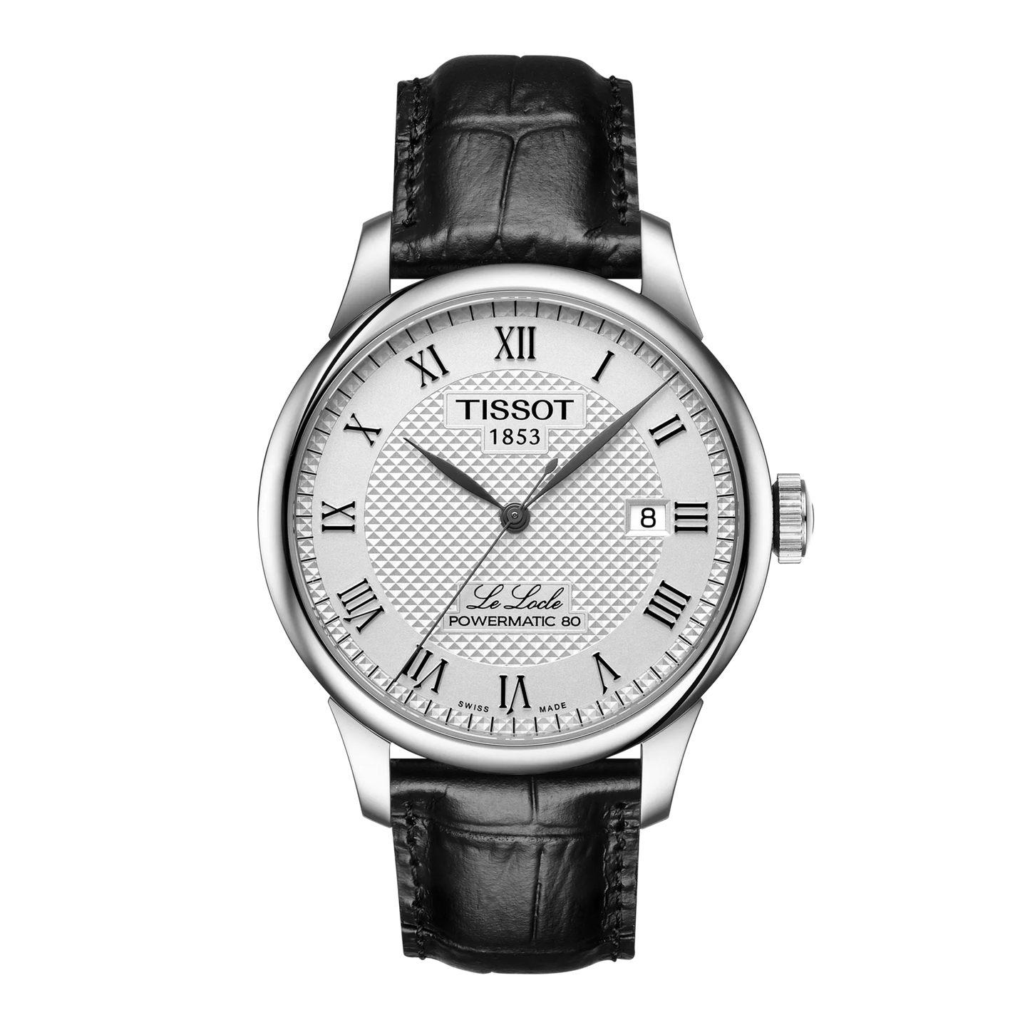 Le Locle Black Leather Strap 39MM Watch - SHOPKURY.COM