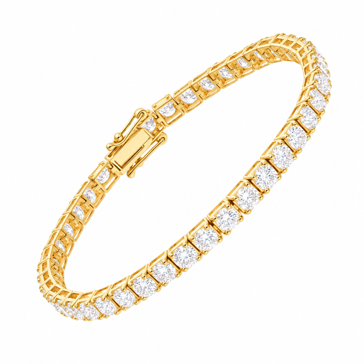 6.00 CT Round Lab Diamonds Tennis Bracelete in Yellow Gold by LAB DIAMONDS