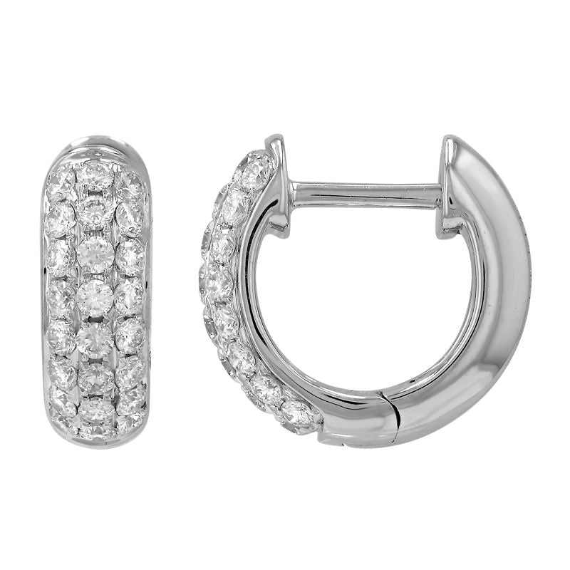 12MM Classic Rounded Diamond Huggie Earrings - SHOPKURY.COM