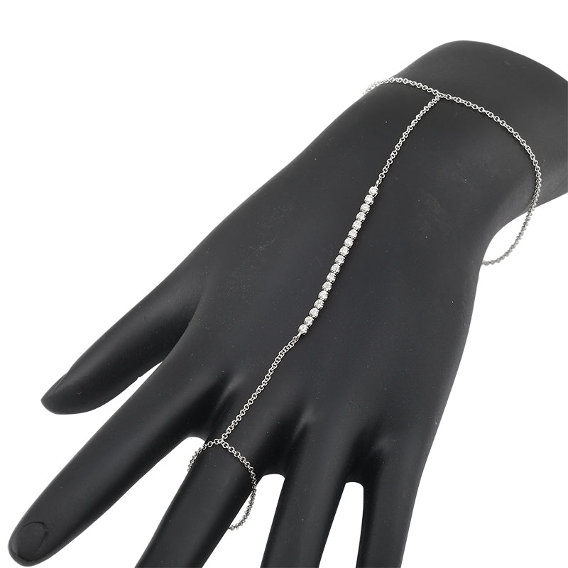 Diamond Bar Hand Chain in White Gold 14K - SHOPKURY.COM