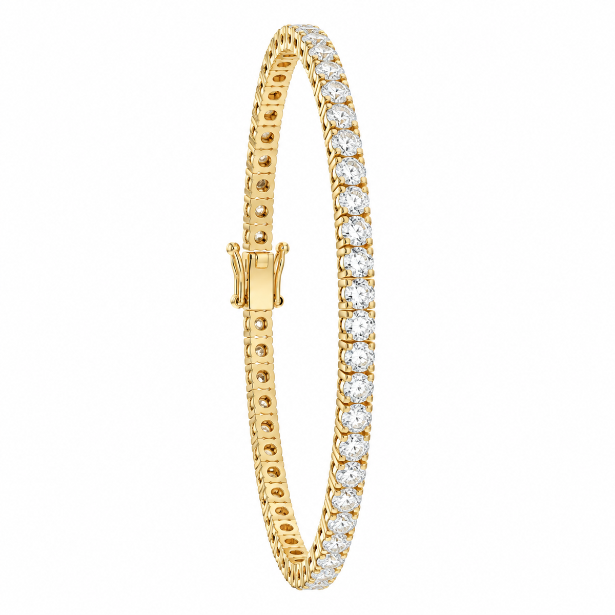 2.25 CT Round Lab Diamonds Tennis Bracelete in Yellow Gold by LAB DIAMONDS